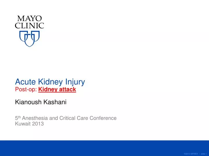 acute kidney injury post op kidney attack