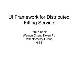 UI Framework for Distributed Fitting Service