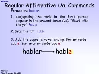 Regular Affirmative Ud. Commands