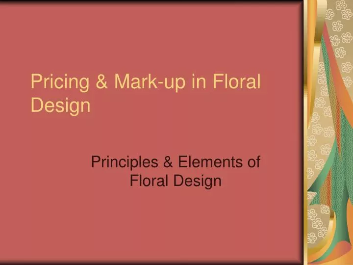 pricing mark up in floral design