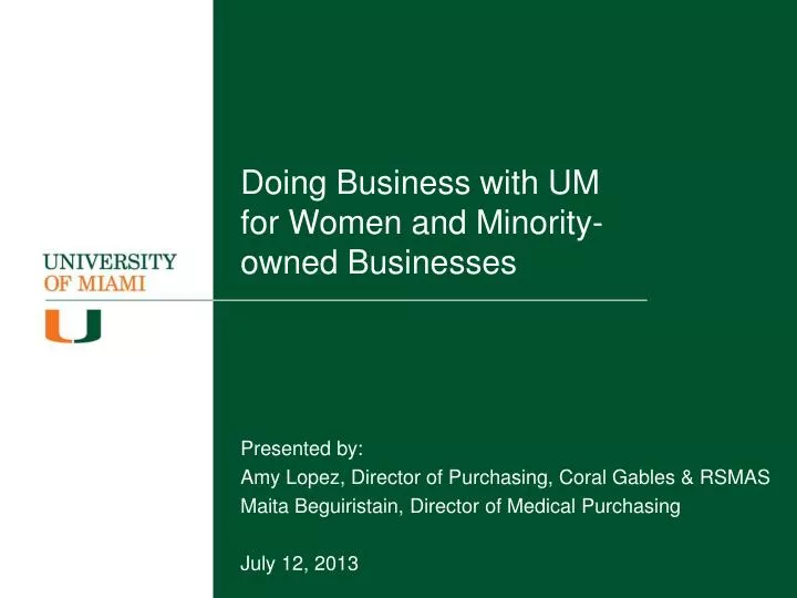 doing business with um for women and minority owned businesses