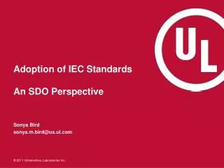 Adoption of IEC Standards An SDO Perspective