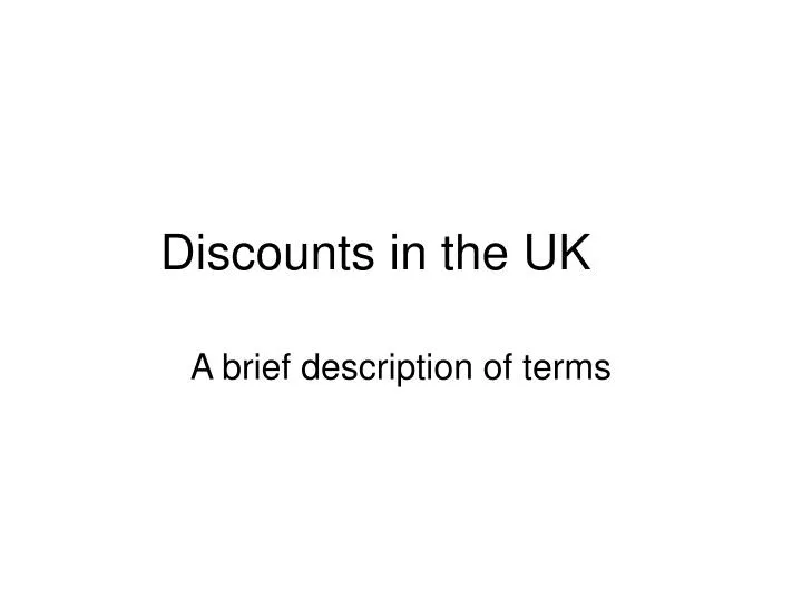discounts in the uk