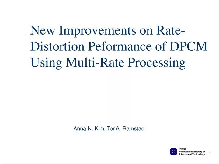 new improvements on rate distortion peformance of dpcm using multi rate processing