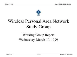 Wireless Personal Area Network Study Group