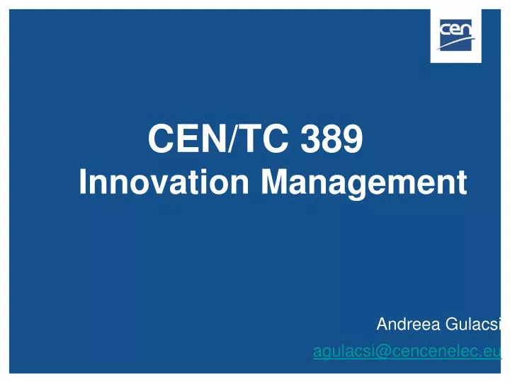 cen tc 389 innovation management