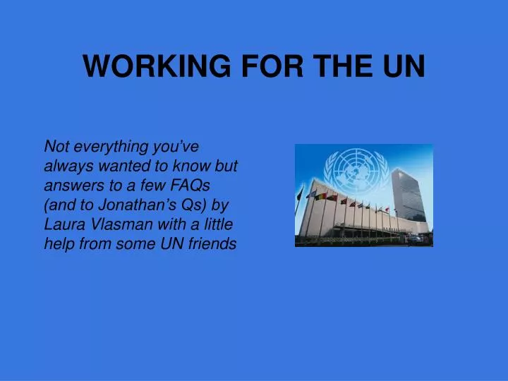working for the un