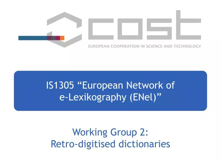 is1305 european network of e lexikography enel