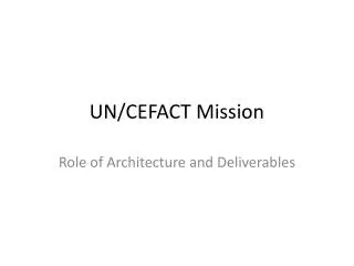 UN/CEFACT Mission