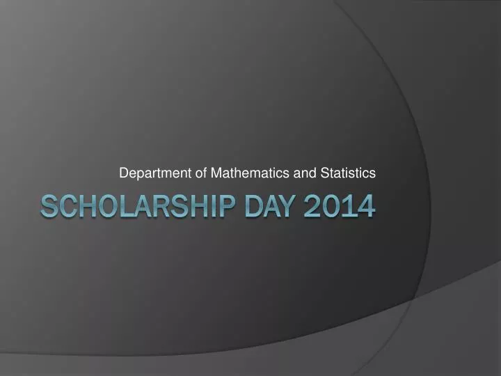 department of mathematics and statistics