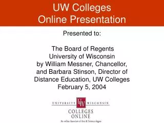 UW Colleges Online Presentation
