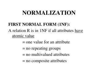 NORMALIZATION