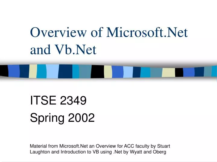 overview of microsoft net and vb net