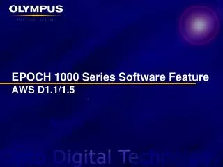 EPOCH 1000 Series Software Feature AWS D1.1/1.5