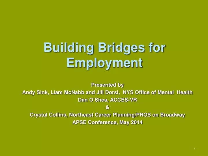 building bridges for employment