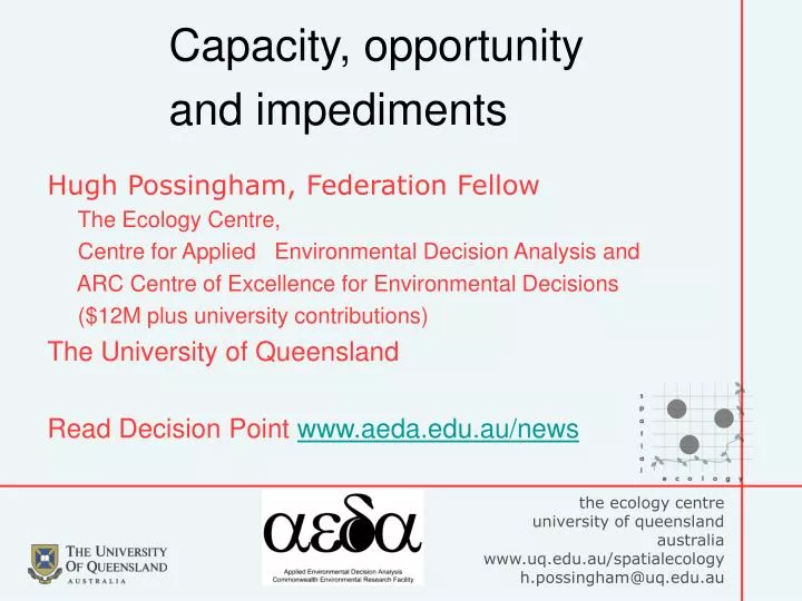 capacity opportunity and impediments