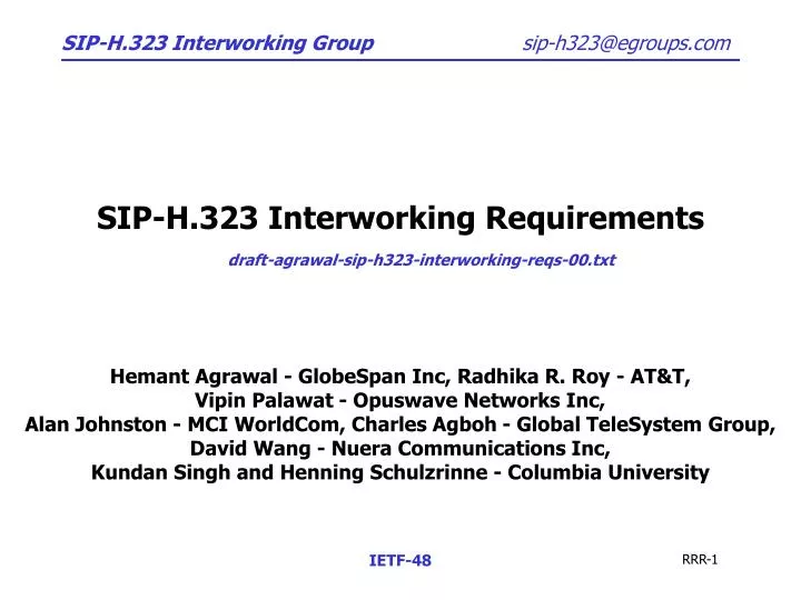 sip h 323 interworking requirements