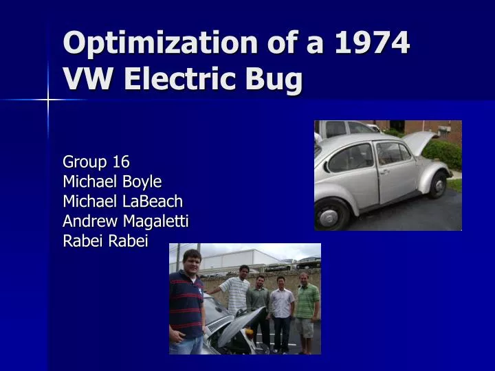 optimization of a 1974 vw electric bug