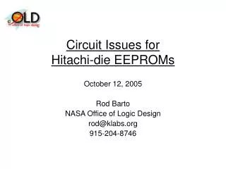 Circuit Issues for Hitachi-die EEPROMs