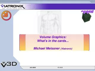 Volume Graphics: What's in the cards... Michael Meissner (Viatronix)