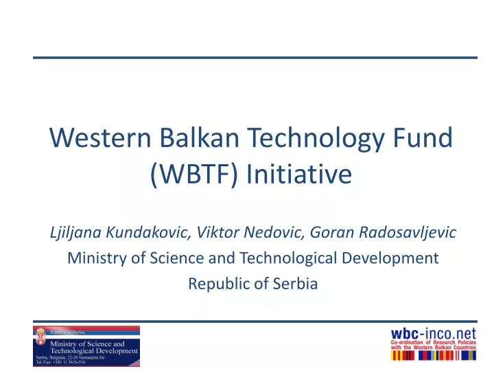 western balkan technology fund wbtf initiative
