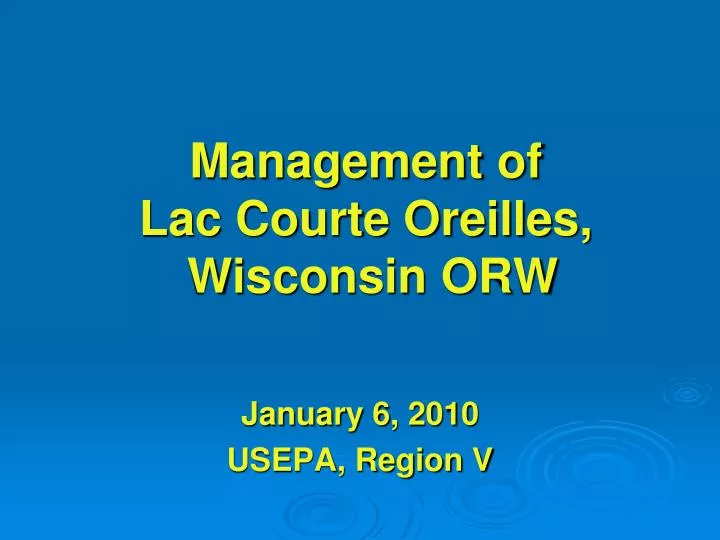 management of lac courte oreilles wisconsin orw