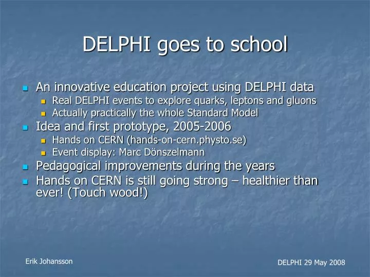 delphi goes to school