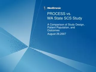 PROCESS vs. WA State SCS Study