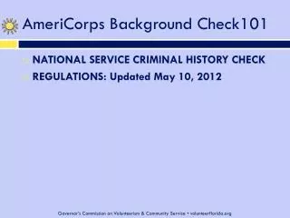 AmeriCorps Background Check101