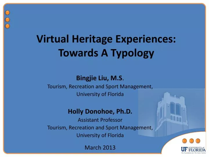 virtual heritage experiences towards a typology