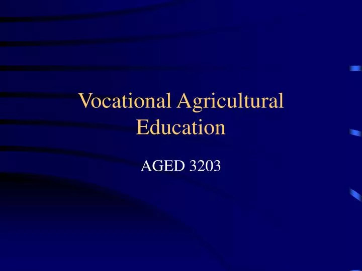 vocational agricultural education