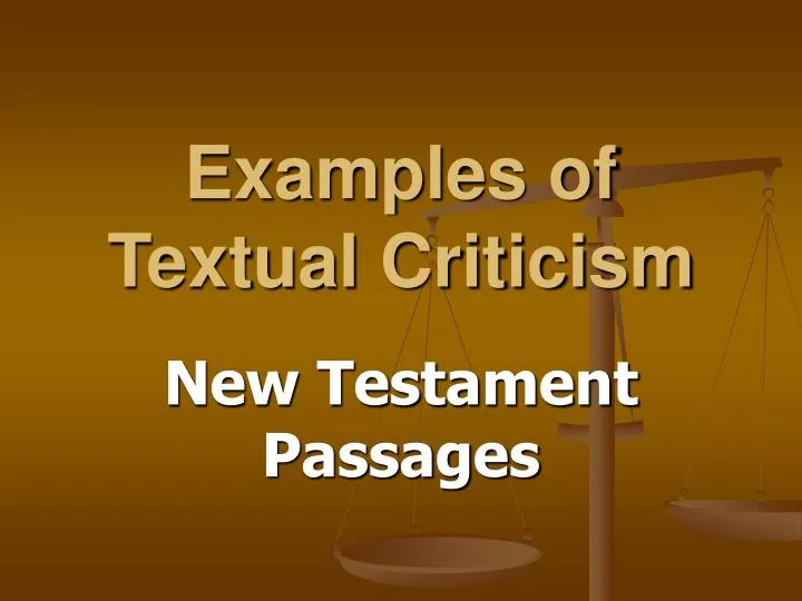 examples of textual criticism