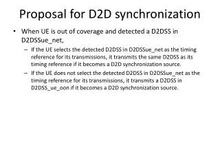 Proposal for D2D synchronization