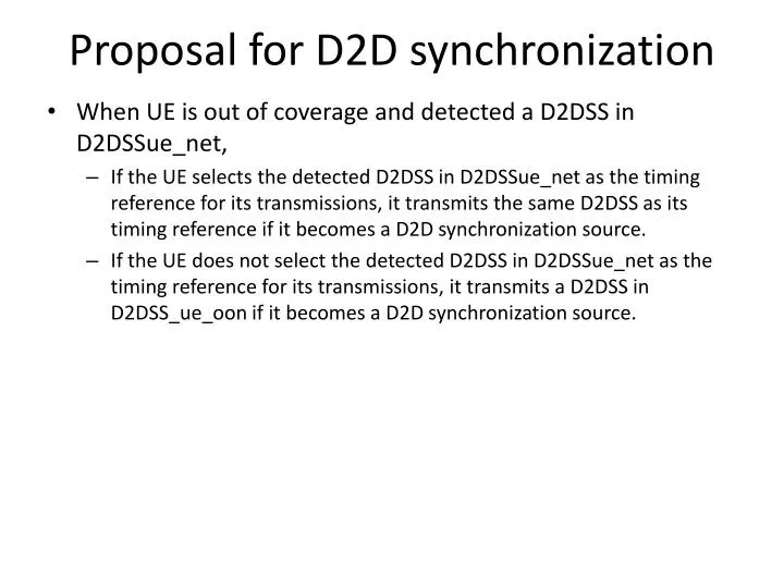 proposal for d2d synchronization