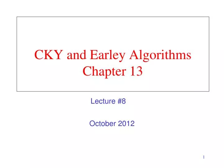 cky and earley algorithms chapter 13