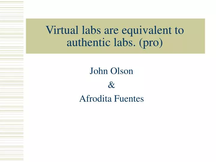 virtual labs are equivalent to authentic labs pro