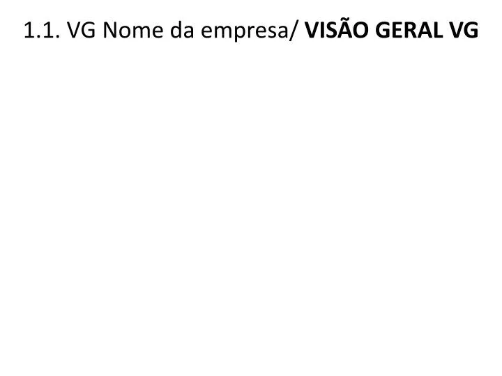 1 1 vg nome da empresa vis o geral vg