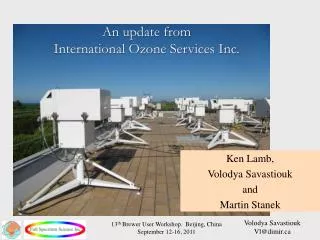 An update from International Ozone Services Inc.