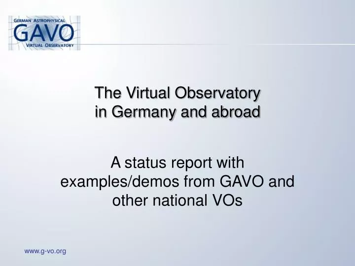 the virtual observatory in germany and abroad