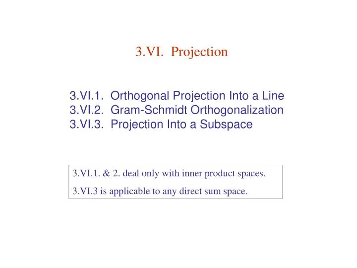 3 vi projection