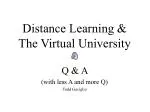 Distance Learning &amp; The Virtual University - slide 1