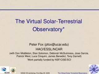The Virtual Solar-Terrestrial Observatory*