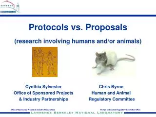 Protocols vs. Proposals (research involving humans and/or animals)