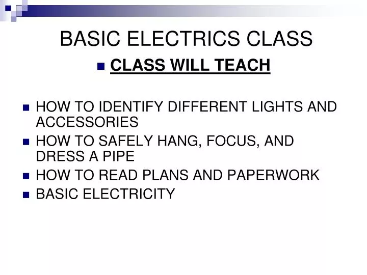 basic electrics class