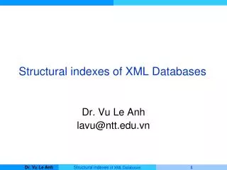 Structural indexes of XML Databases