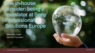 The in-house outsider: being a translator at Sony Professional Solutions Europe