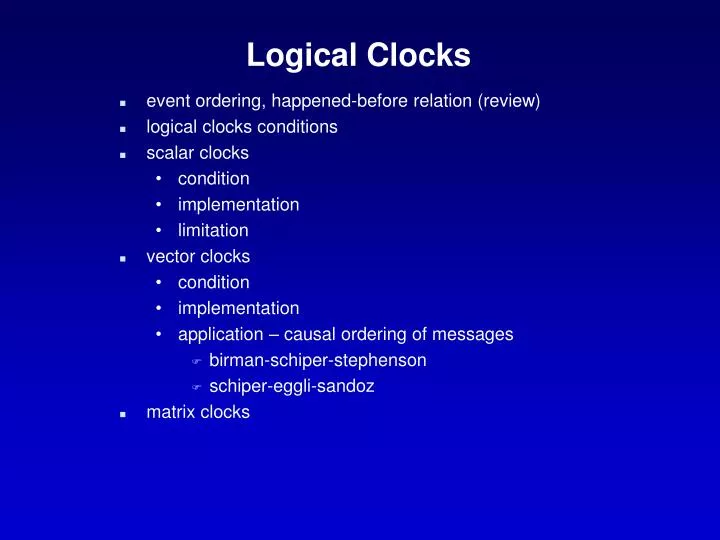 logical clocks