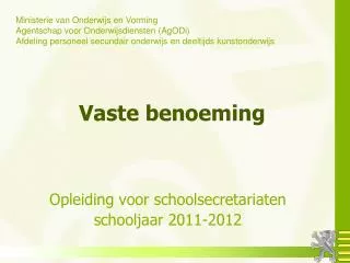 vaste benoeming