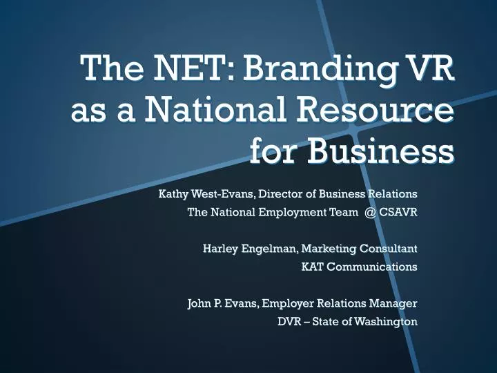 the net branding vr as a national resource for business