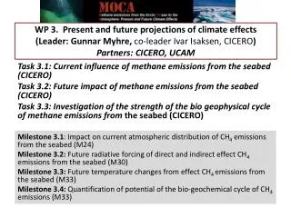 Task 3.1: Current influence of methane emissions from the seabed (CICERO)